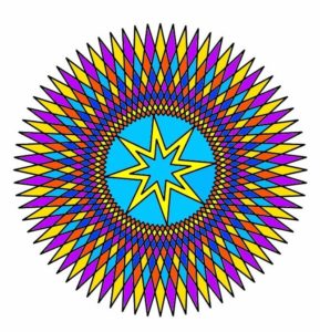 Mandala mit Sterne Beispiel farbig